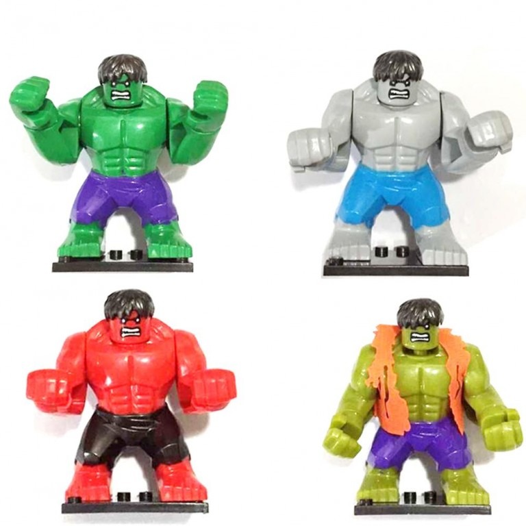 4pcs for Green Red Yellow Grey Giant Hulk Mini Figure Super Hero Kid ...