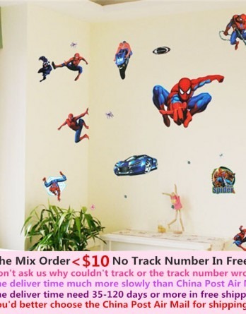 US 3D Spiderman Mural Wall Decal Sticker Halloween Cosplay DIY Kids Room Decor