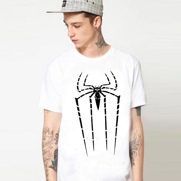 Free Shipping Men T Shirts Super Hero Spiderman Logo T-shirts Summer ...