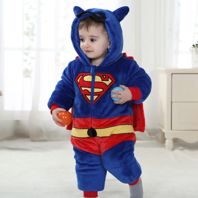 New Year Infant Baby Romper Costume Halloween Super Hero Capes Superman ...