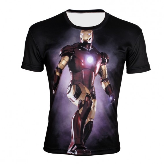 2016 Super Hero Iron man Printed Creative 3D T Shirt Men Summer Short ...