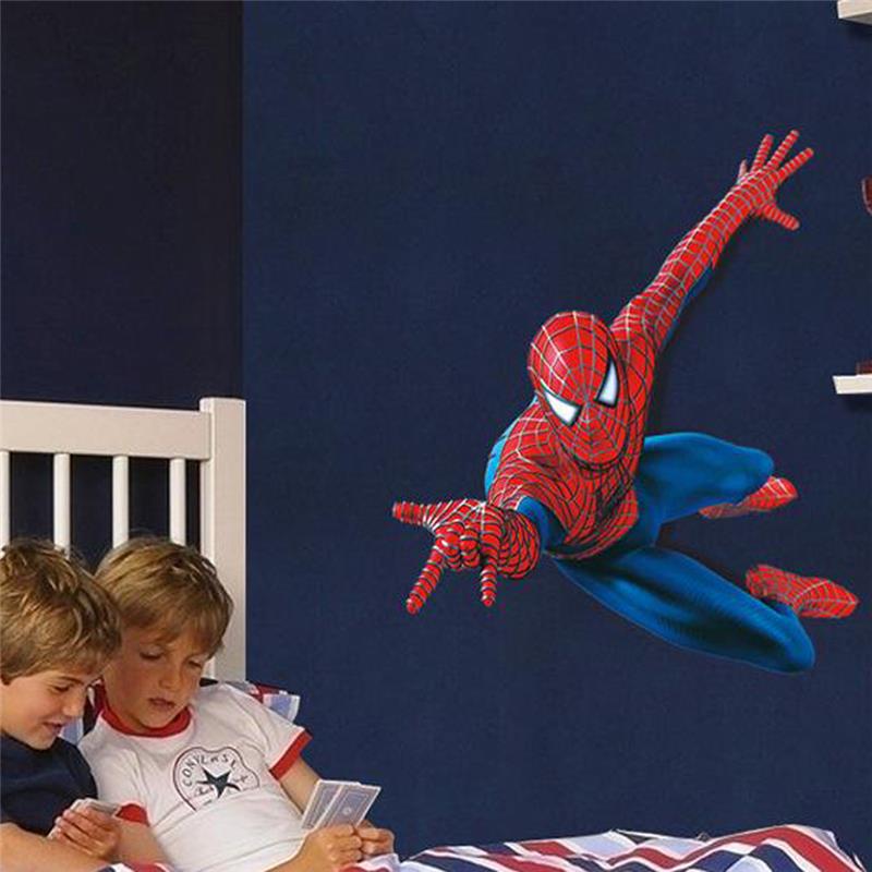 Spider Man Super Heros Wall Stickers For Kids Room Decorations