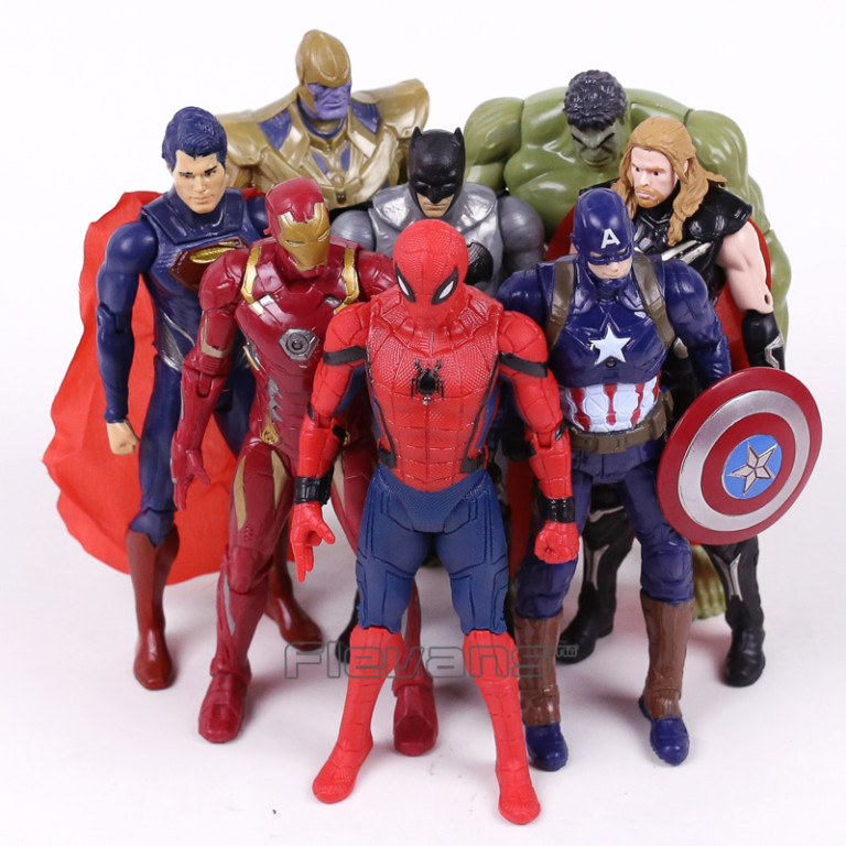 Marvel Super Heroes Iron Man Spiderman Captain America Thor Hulk Thanos ...